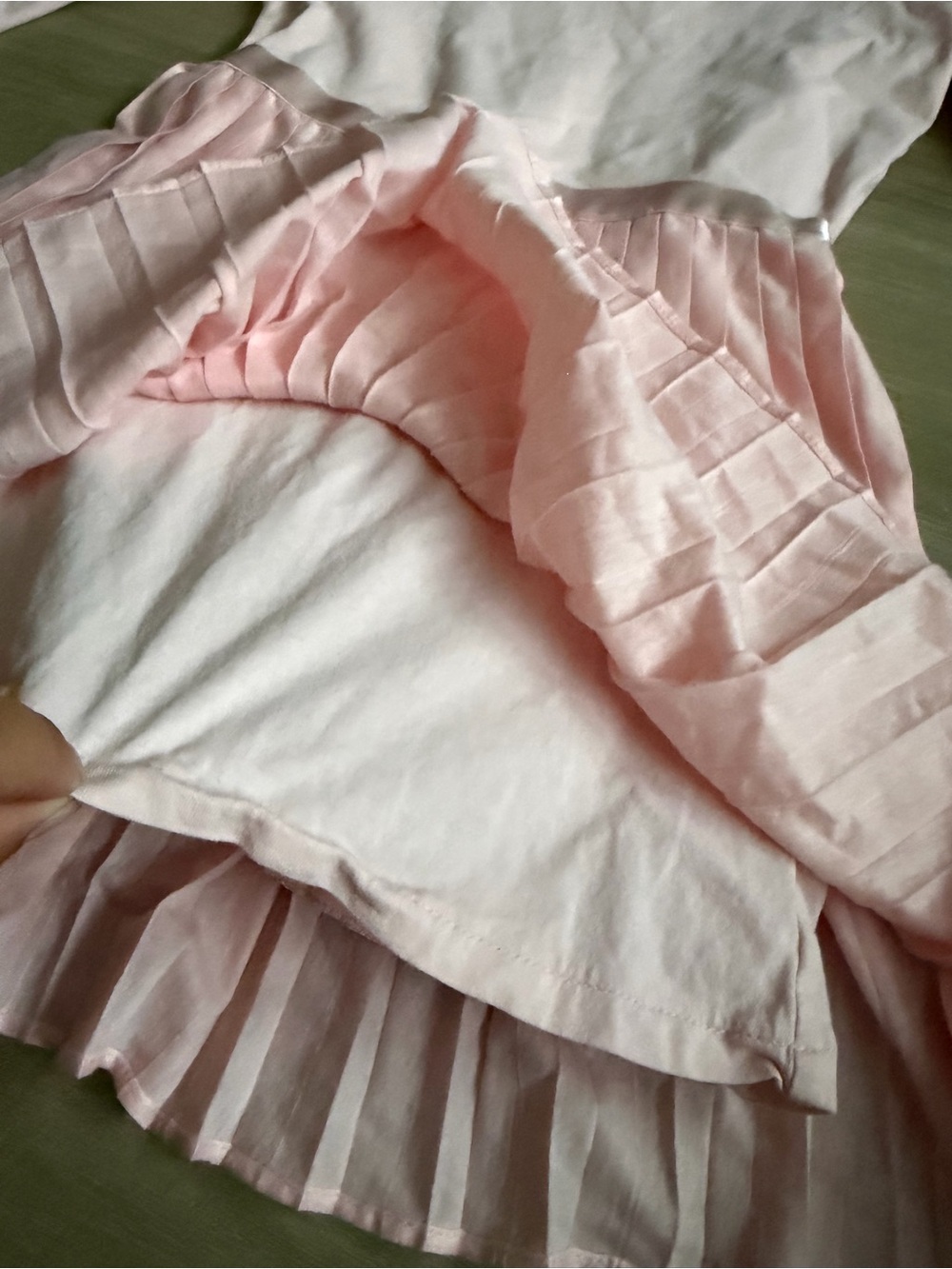 Polo Ralph Lauren Girls Pink Pleated Stretch Ponte Dress Cotton SZ 7 - Picture 3 of 8
